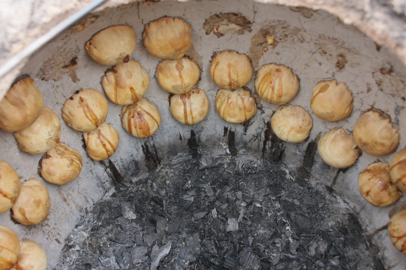 Samsa baked in a tandoor in Khiva